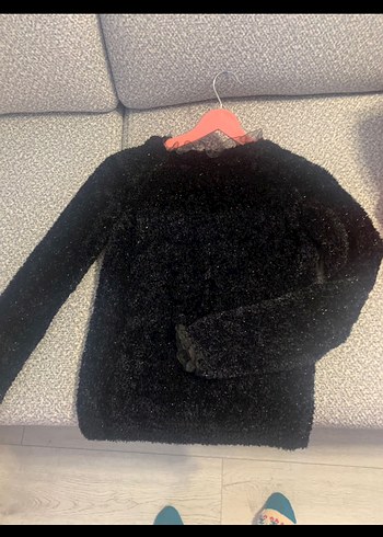 Siyah  El Örgü Kadın Kazak - Görsel 2