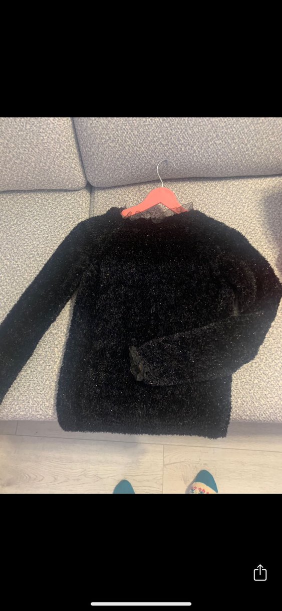 Siyah  El Örgü Kadın Kazak - Görsel 2