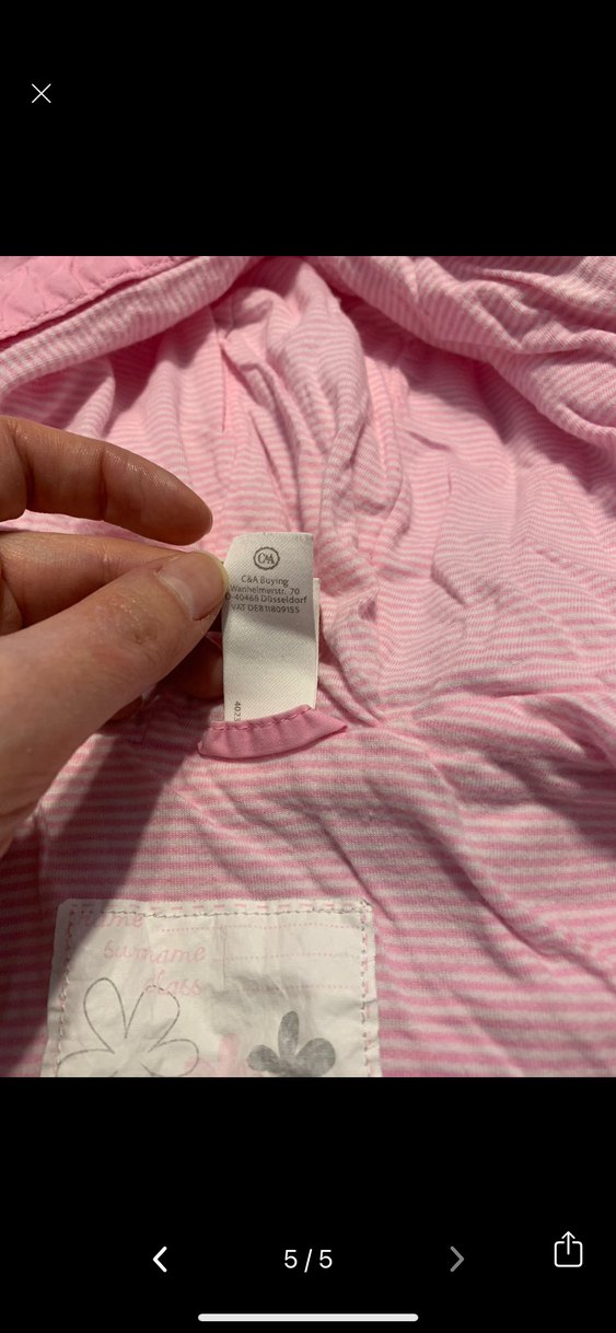 2/3 yaş C&A Marka Kız Çocuk Kapüşonlu Pembe Fermuarlı Yağmurluk - Görsel 5