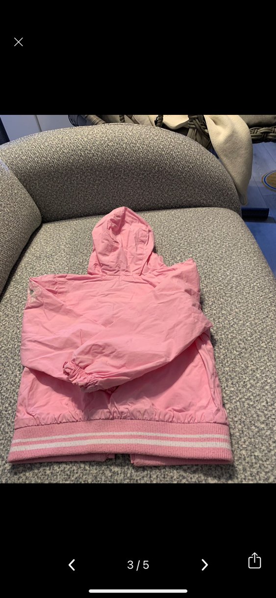 2/3 yaş C&A Marka Kız Çocuk Kapüşonlu Pembe Fermuarlı Yağmurluk - Görsel 3