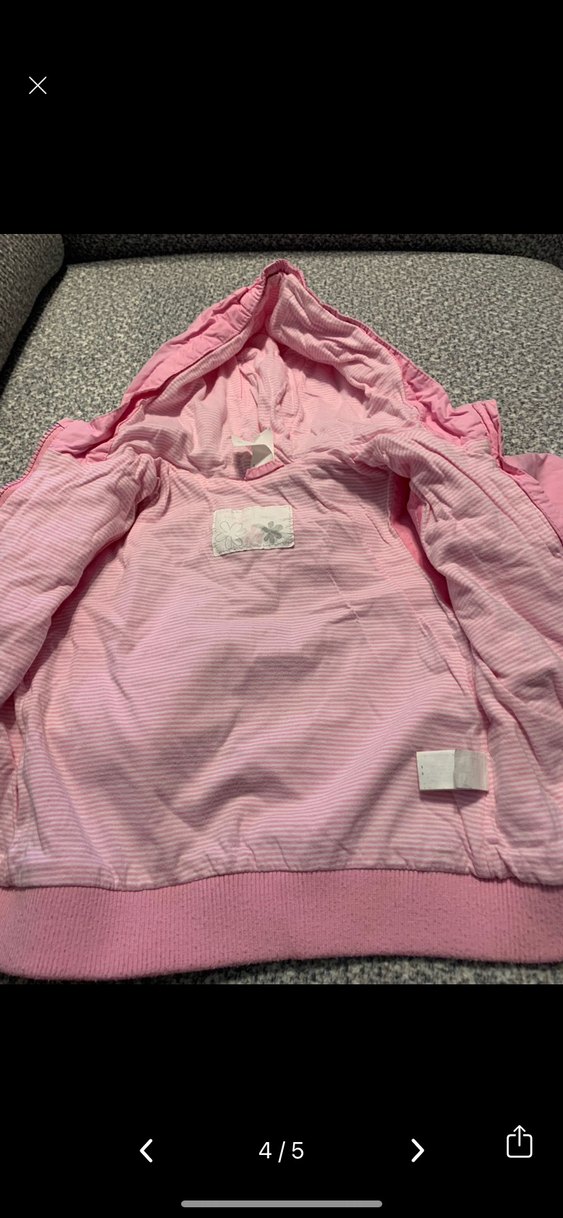 2/3 yaş C&A Marka Kız Çocuk Kapüşonlu Pembe Fermuarlı Yağmurluk - Görsel 4