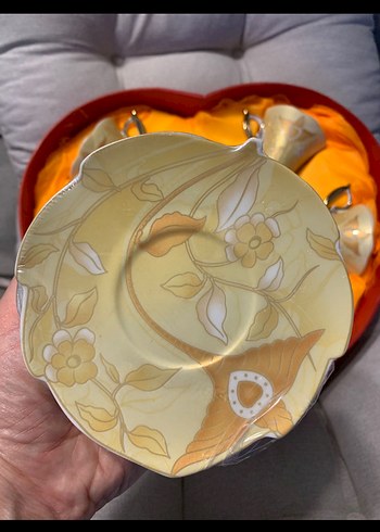 Altın Renkli Desenli Kahve Fincanı Seti 6 kişilik - Görsel 3