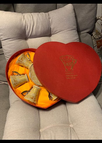 Altın Renkli Desenli Kahve Fincanı Seti 6 kişilik - Görsel 6