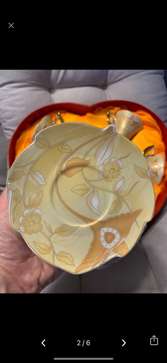 Altın Renkli Desenli Kahve Fincanı Seti 6 kişilik - Görsel 3