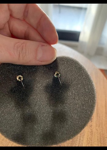 Mor Çiçekli Boncuklu Mini Küpe - Görsel 2