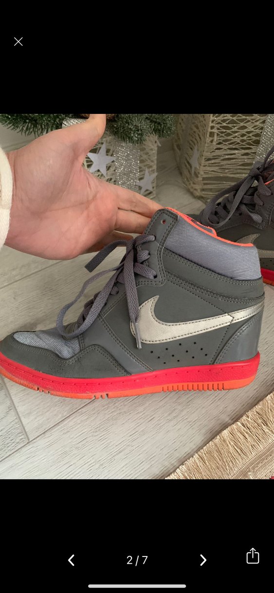 Nike Gri Kadın Spor Ayakkabı Yüksek Tabanlı - Görsel 2