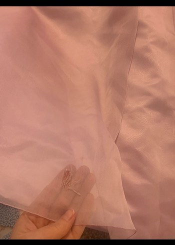 Pudra Uzun Drapeli Kadın Abiye Elbise - Görsel 5