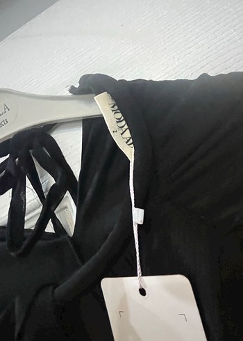 Drapeli Siyah Uzun Kollu Uzun Elbise - Görsel 3