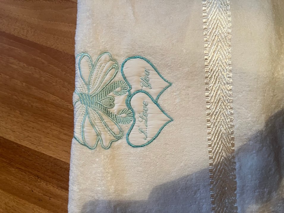 Nakışlı Beyaz Bohem Havlu - Görsel 2