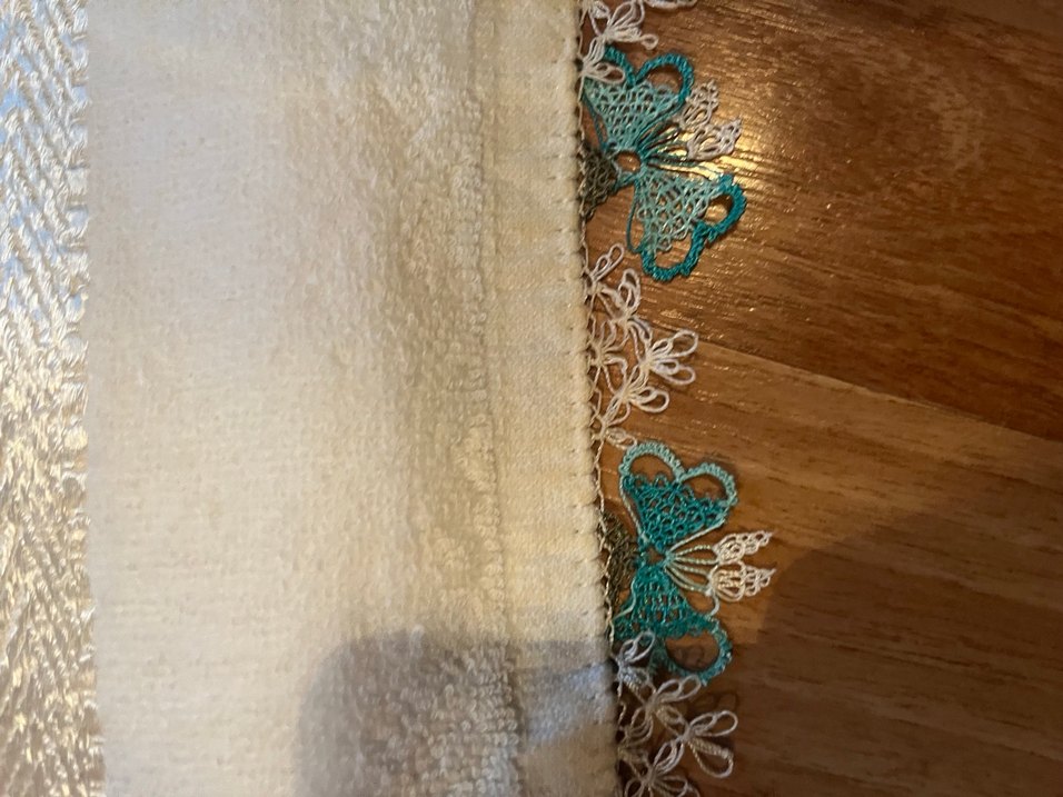 Nakışlı Beyaz Bohem Havlu - Görsel 3