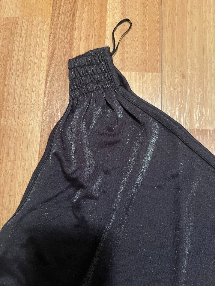 Siyah V Yakalı Drapeli Kadın bluz - Görsel 2