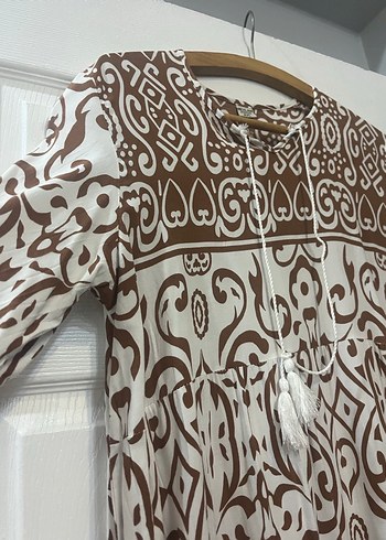 Püsküllü Bohem Uzun Kollu Kadın Elbise - Görsel 3