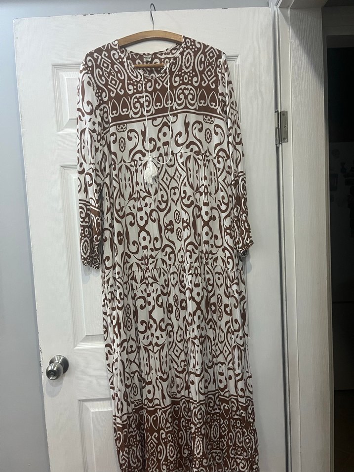 Püsküllü Bohem Uzun Kollu Kadın Elbise - Görsel 2