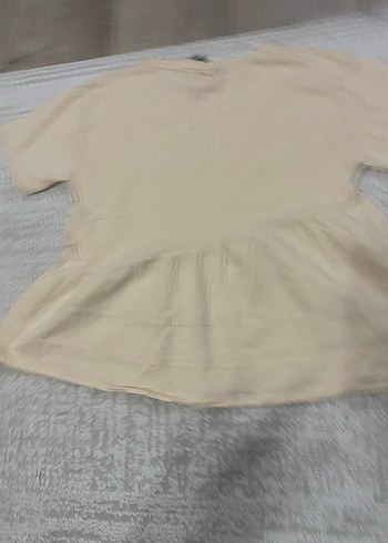 Bej Kısa Kollu Kız çocuk bluz batik desenli şort - Görsel 2