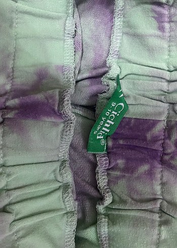 Bej Kısa Kollu Kız çocuk bluz batik desenli şort - Görsel 7