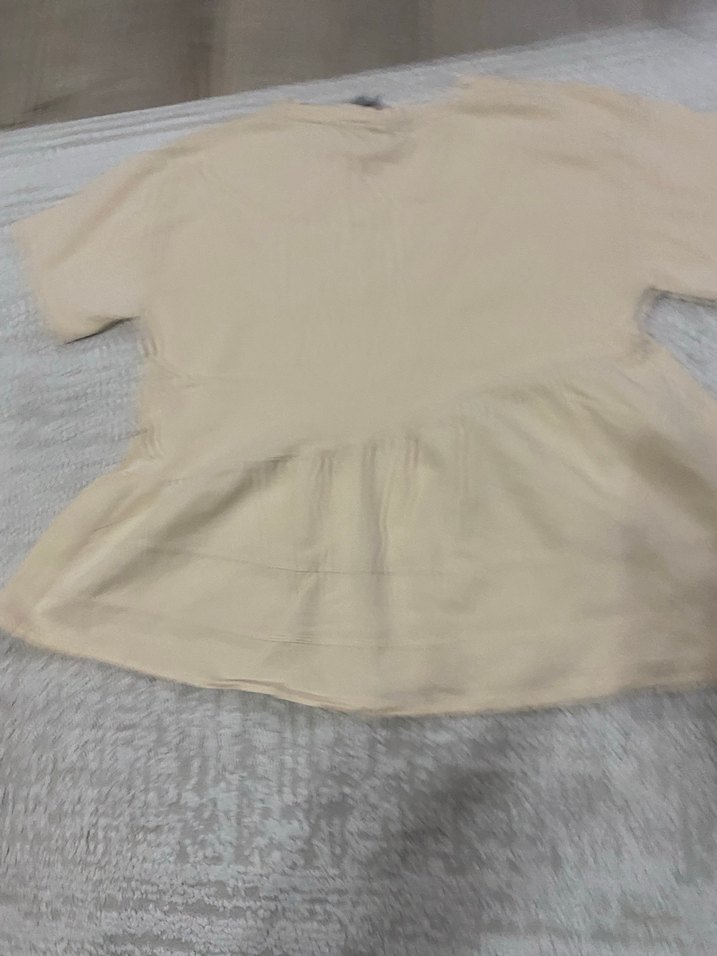 Bej Kısa Kollu Kız çocuk bluz batik desenli şort - Görsel 2