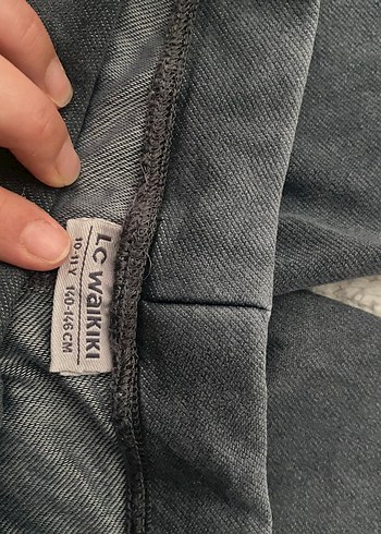 Pembe Süet Kız çocuk sweat jean görünümlü tayt - Görsel 4