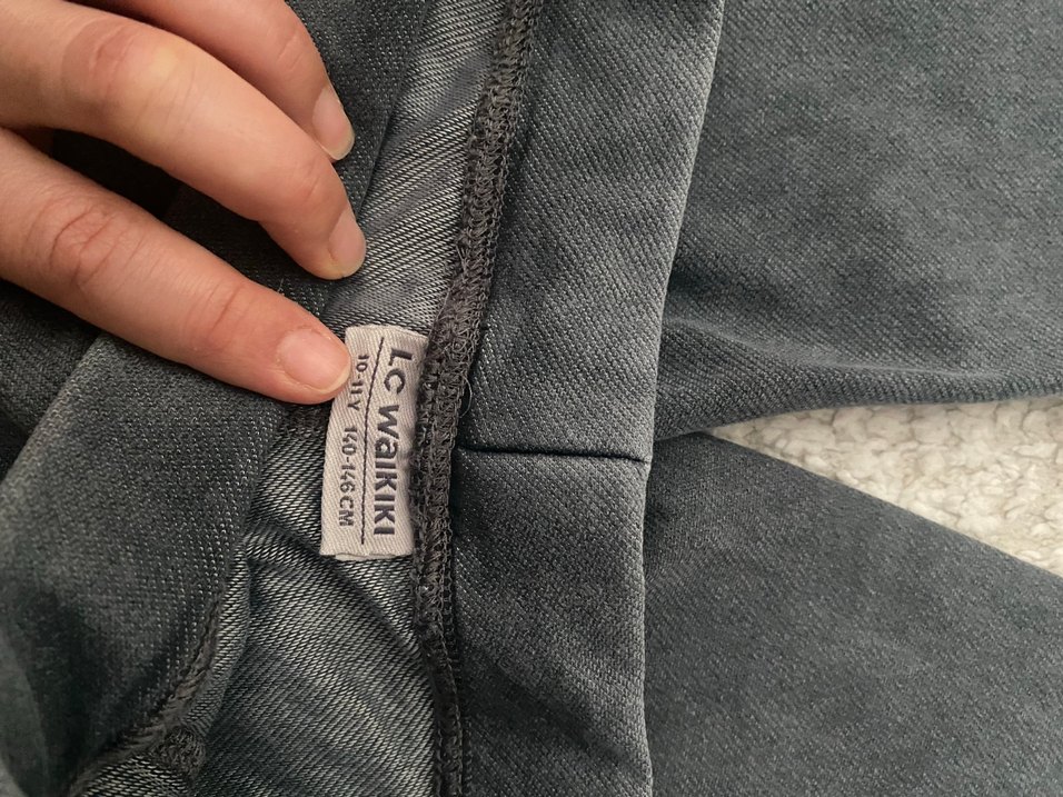 Pembe Süet Kız çocuk sweat jean görünümlü tayt - Görsel 4