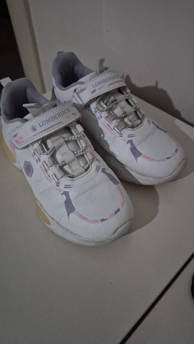 Beyaz Bağcıklı Kız Çocuk Spor Ayakkabı - Görsel 3