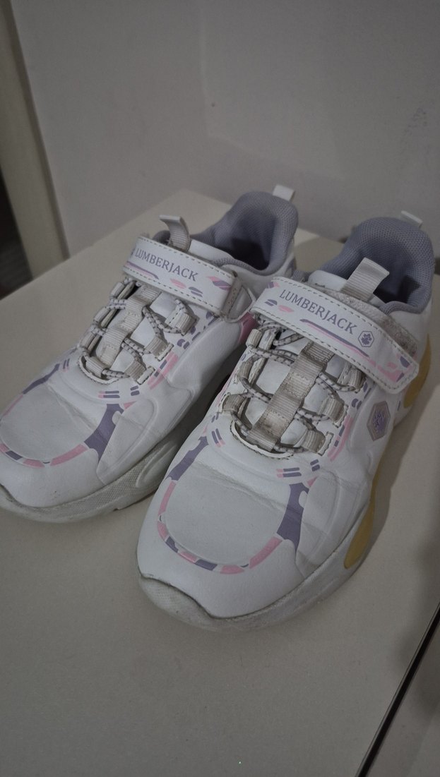 Beyaz Bağcıklı Kız Çocuk Spor Ayakkabı - Görsel 2