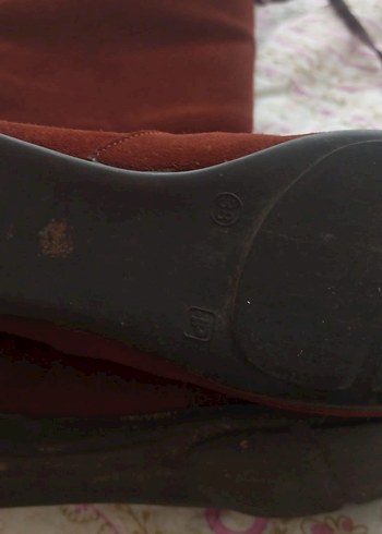 Kahverengi Süet Diz Üstü Çizme - Görsel 7