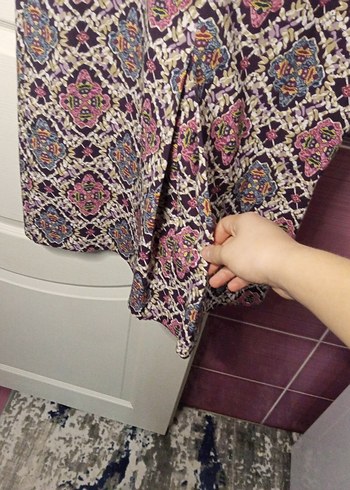 Bohem Renkli Uzun Bağlama Desenli Etek - Görsel 3