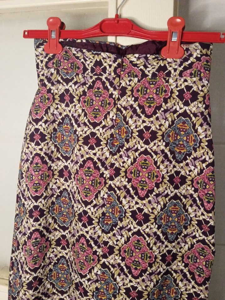 Bohem Renkli Uzun Bağlama Desenli Etek - Görsel 2