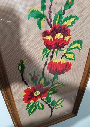 Çiçek Desenli Nakış Tablo - Görsel 3