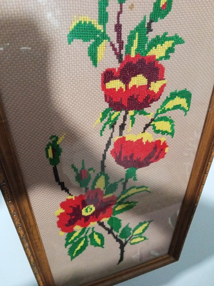 Çiçek Desenli Nakış Tablo - Görsel 3