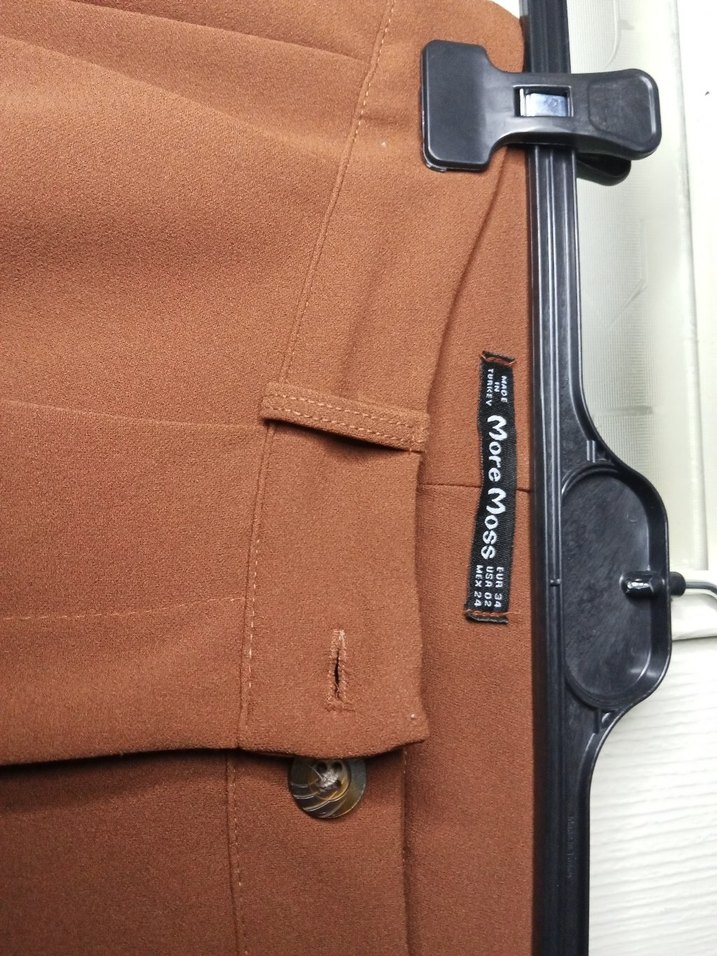 Düğmeli Midi Kadın Kumaş Pantolon - Görsel 2