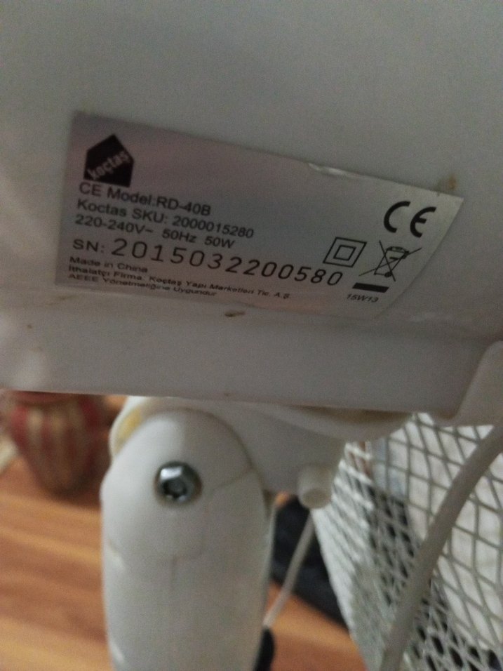 Beyaz ayaklı vantilatör - Görsel 4