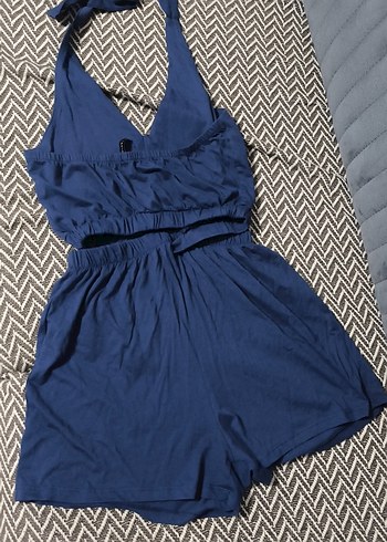 Kadın Lacivert Kısa Askılı Tulum - Görsel 2