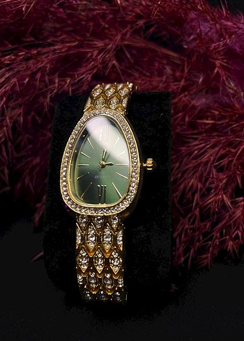 Kadın Taşlı Saat GOLD - Görsel 2