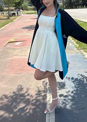 Beyaz Mezuniyet Elbisesi kep töreni - Görsel 2