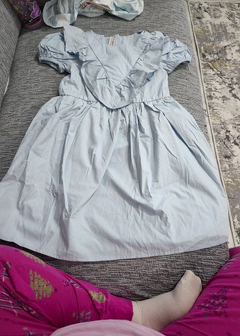 Mavi Kız Çocuk Elbise - Görsel 3