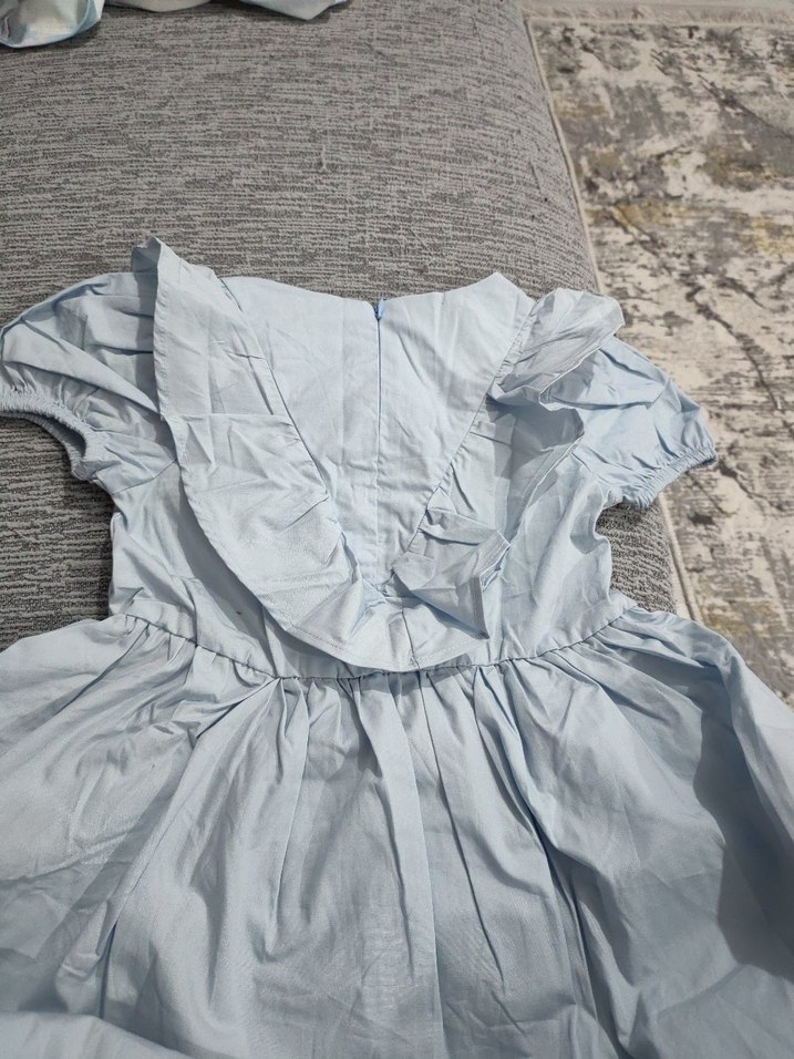 Mavi Kız Çocuk Elbise - Görsel 5