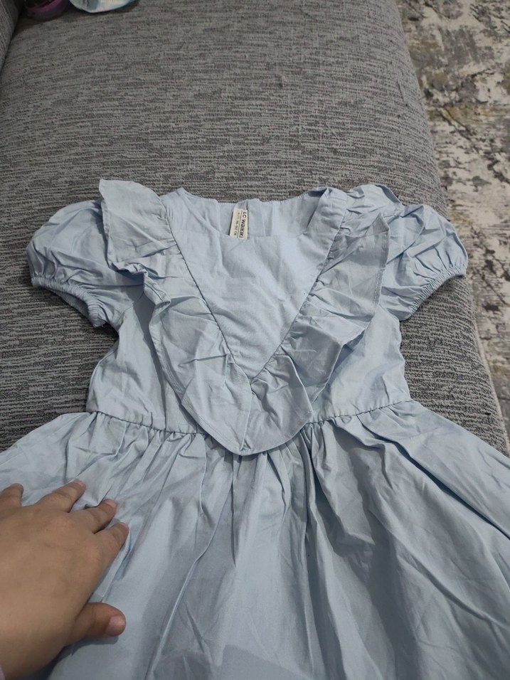 Mavi Kız Çocuk Elbise - Görsel 2