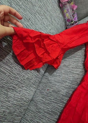 Kırmızı Mini  Straplez Tulum - Görsel 3