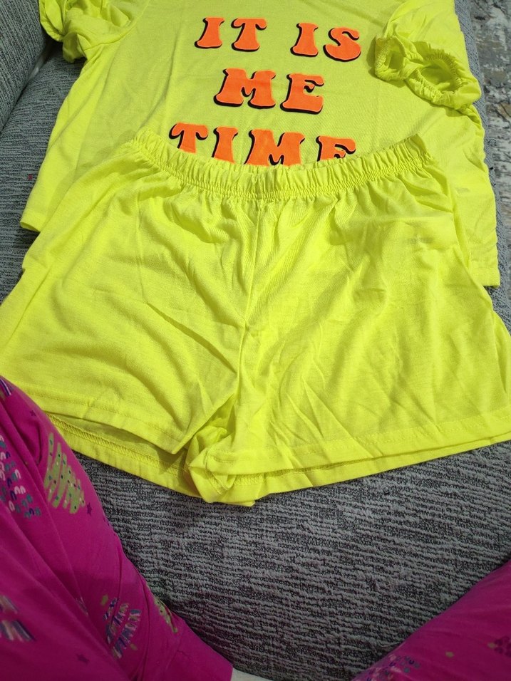 Renkli Kısa Kollu Kadın Şortlu Pijama Takımı - Görsel 2