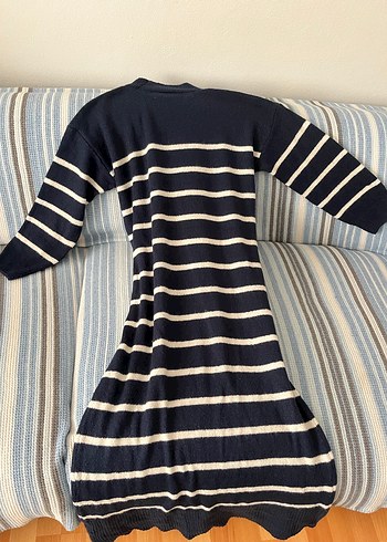 Çizgili Triko Kadın Elbise - Görsel 2