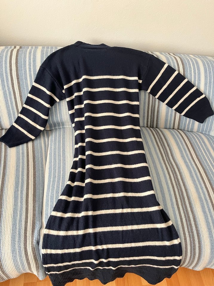 Çizgili Triko Kadın Elbise - Görsel 2