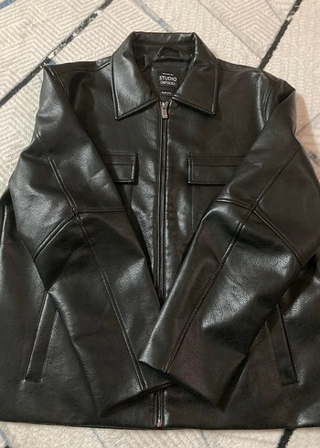 Erkek Siyah Deri Ceket - Görsel 3
