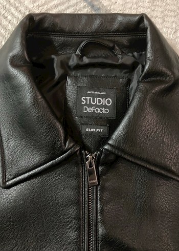 Erkek Siyah Deri Ceket - Görsel 2