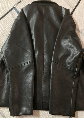 Erkek Siyah Deri Ceket - Görsel 4