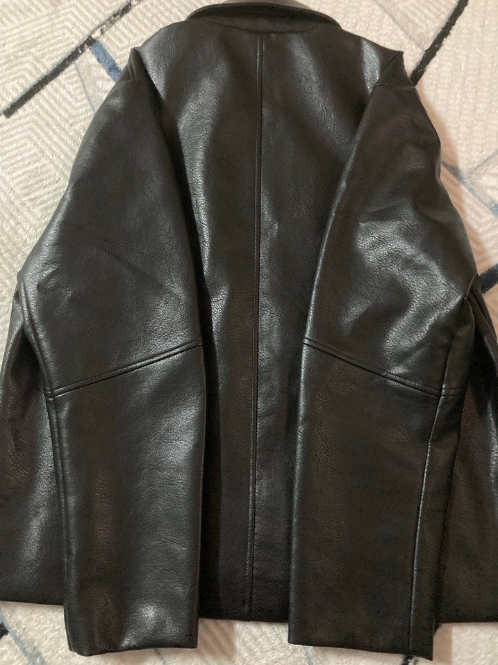 Erkek Siyah Deri Ceket - Görsel 4