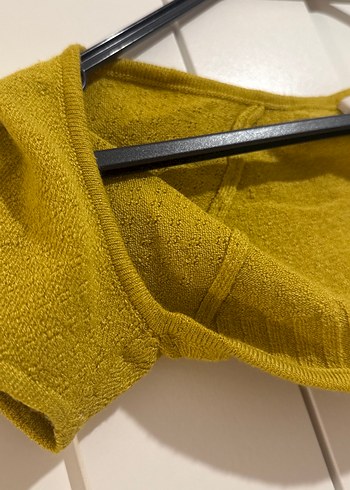 Hardal Straplez Örgü Kadın Bolero - Görsel 2