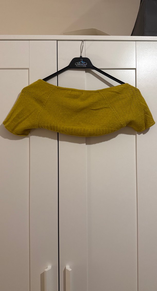 Hardal Straplez Örgü Kadın Bolero - Görsel 3