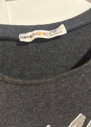 Kız Çocuk Gri Uzun Kollu Payetli Tişört - Görsel 2