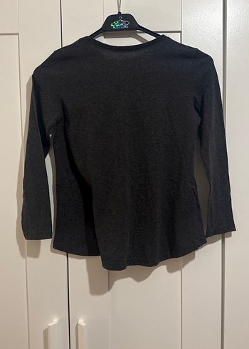 Kız Çocuk Gri Uzun Kollu Payetli Tişört - Görsel 3