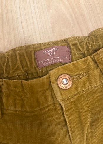 Kız Çocuk Hardal Süet Düğmeli Şort - Görsel 2